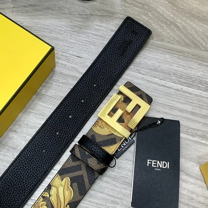 フェンディ コピー FFモチーフ レザー ベルト カーフレザー fem57659