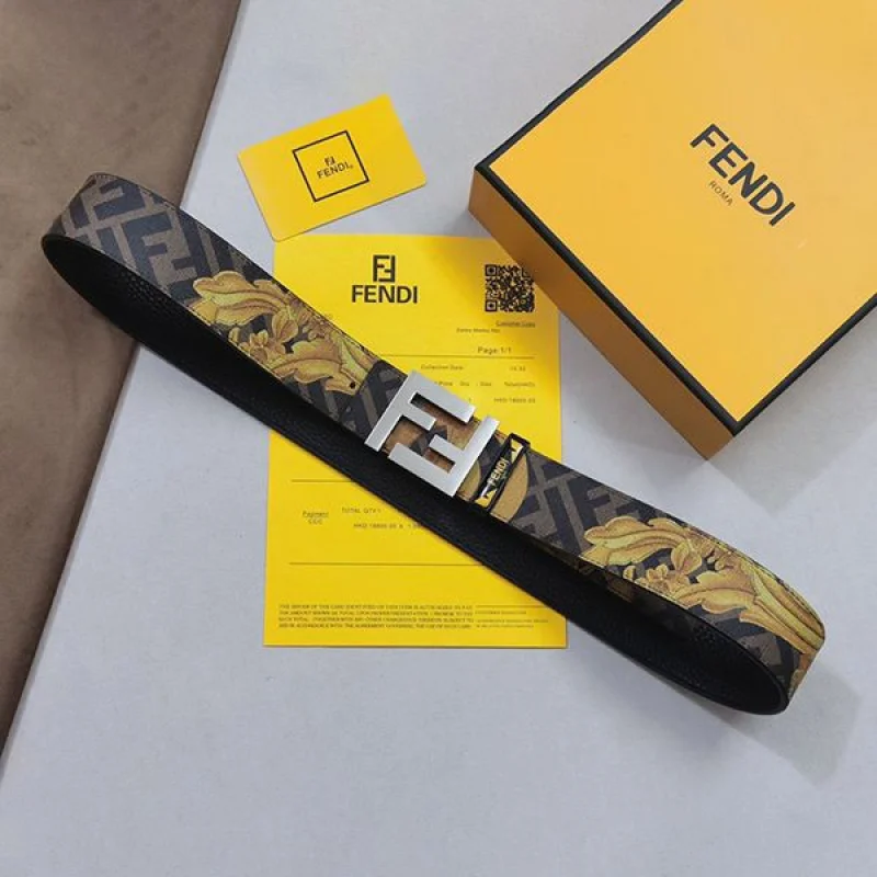 入手困難フェンディ メンズ ベルト リバーシブル ロゴ プレゼント 3.8cm コピー fer46451
