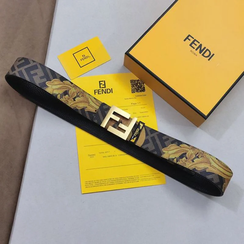 可愛いフェンディ メンズ ベルト リバーシブル ロゴ プレゼント 3.8cm コピー few15341