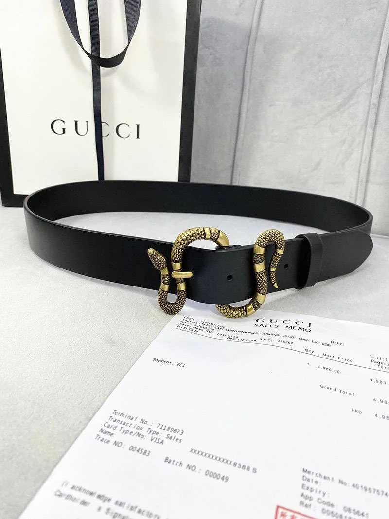 【人気】グッチ ベルト 偽物N級品 Gスネーク 4cm幅 gue23704