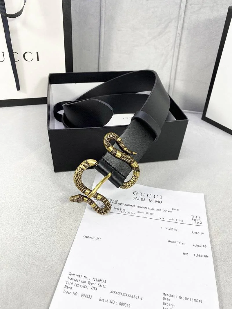 【人気】グッチ ベルト 偽物N級品 Gスネーク 4cm幅 gue23704