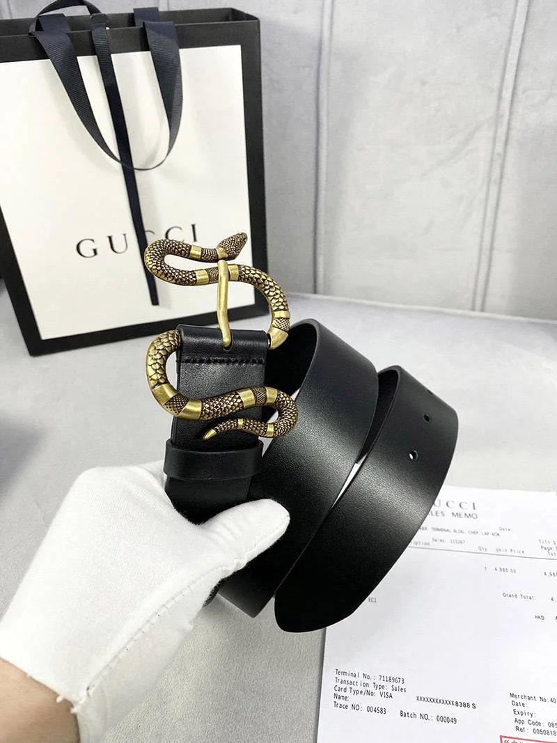 【人気】グッチ ベルト 偽物N級品 Gスネーク 4cm幅 gue23704
