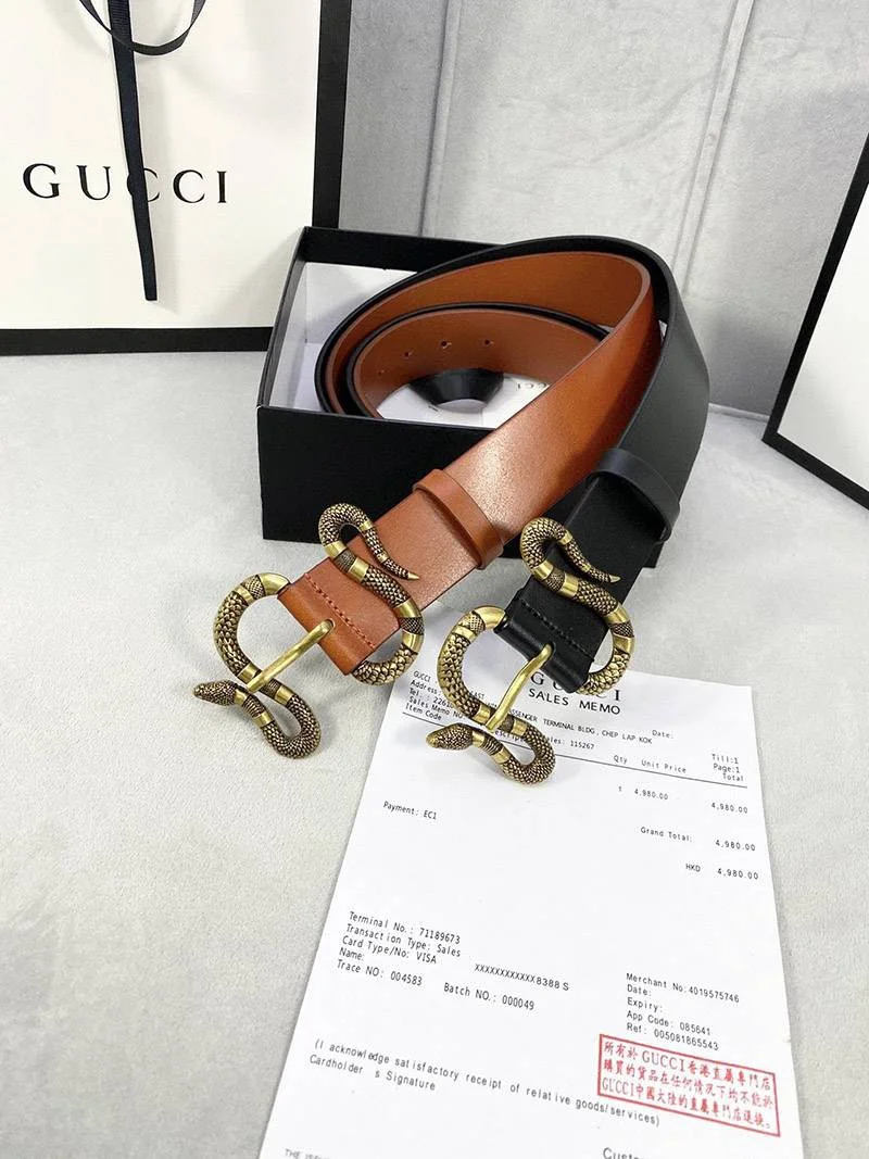 【人気】グッチ ベルト 偽物N級品 Gスネーク 4cm幅 gue23704