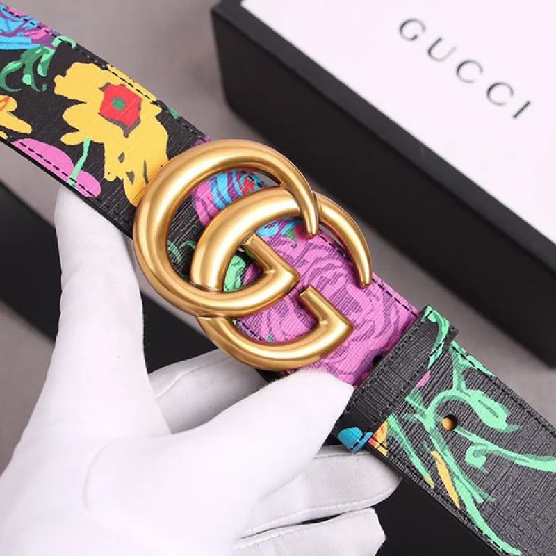 ★日本!!人気!グッチ GGプリントインターロッキングバックル付ベルト コピー 2サイズ guj63818