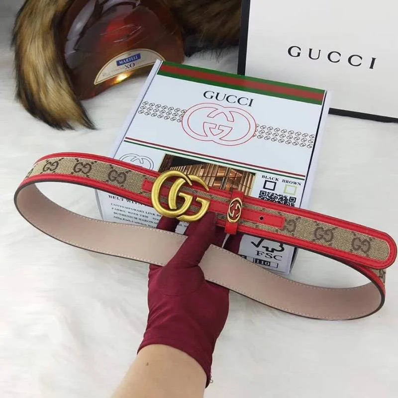超希少!グッチ キャンバスGG柄ベルト 偽物ダークブラウン レディース 35mm gux19418