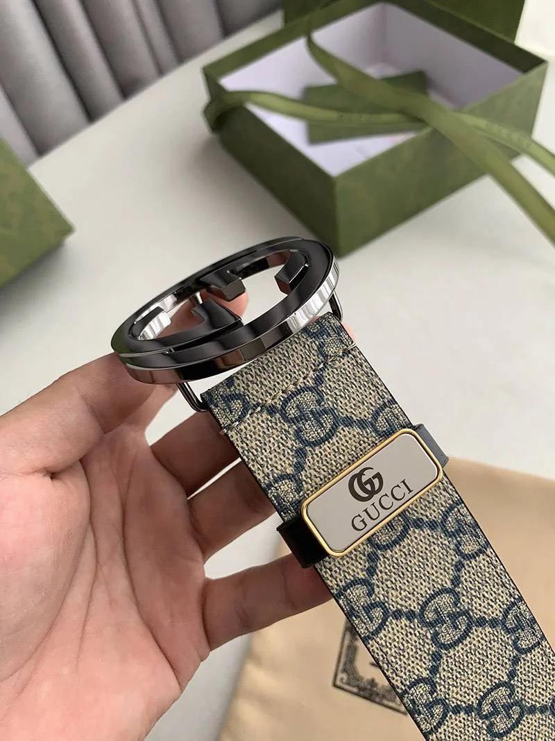 超希少!グッチ ベルト 偽物★GG シュプリーム GGバックルベルト 3.8cm幅 gur98488