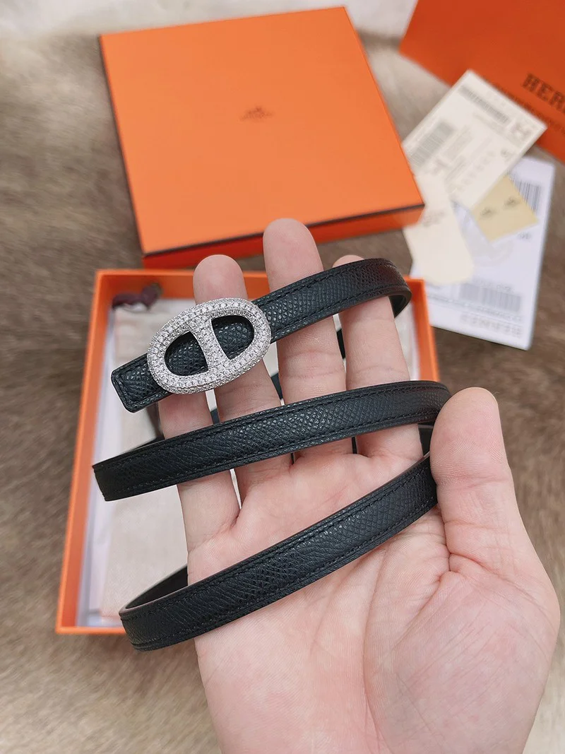 21AW新作エルメス Hベルト 偽物☆レザーベルト リバーシブル シェーヌダンクル 13 mm era25666