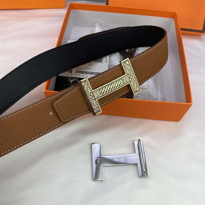 超希少!エルメス ベルト コピー バックル Hギヨシェ リバーシブル 偽物 38mm 2色 ere47469