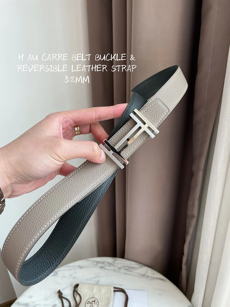 21AW新作エルメス ベルト 偽物☆ベルトバックル H オ カレ リバーシブルベルト 32mm erv93785