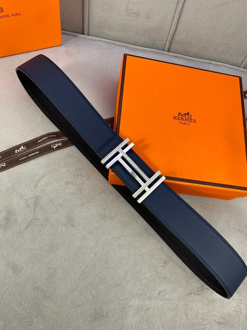 入手困難エルメス ベルト 偽物 シルバー H au Carre 38mm リバーシブルベルト err97981