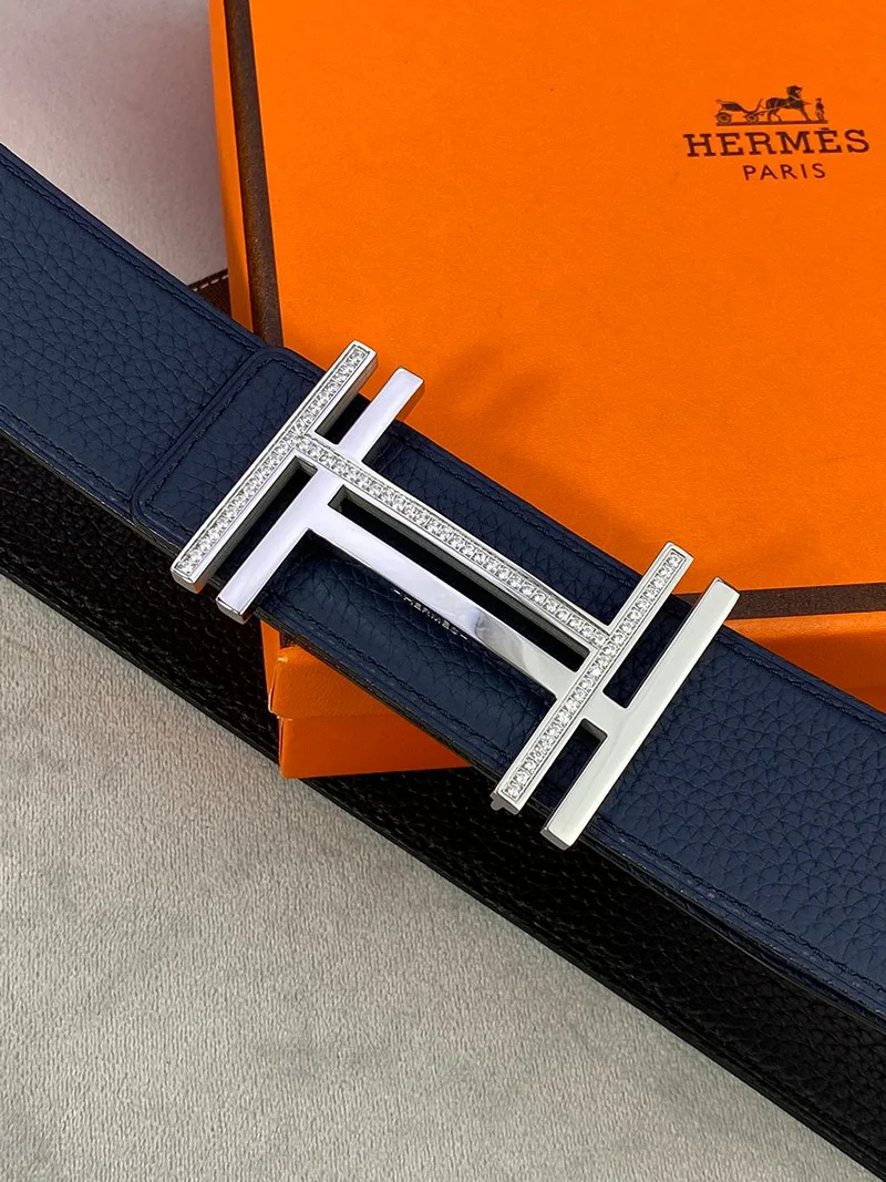 入手困難エルメス ベルト 偽物 シルバー H au Carre 38mm リバーシブルベルト err97981