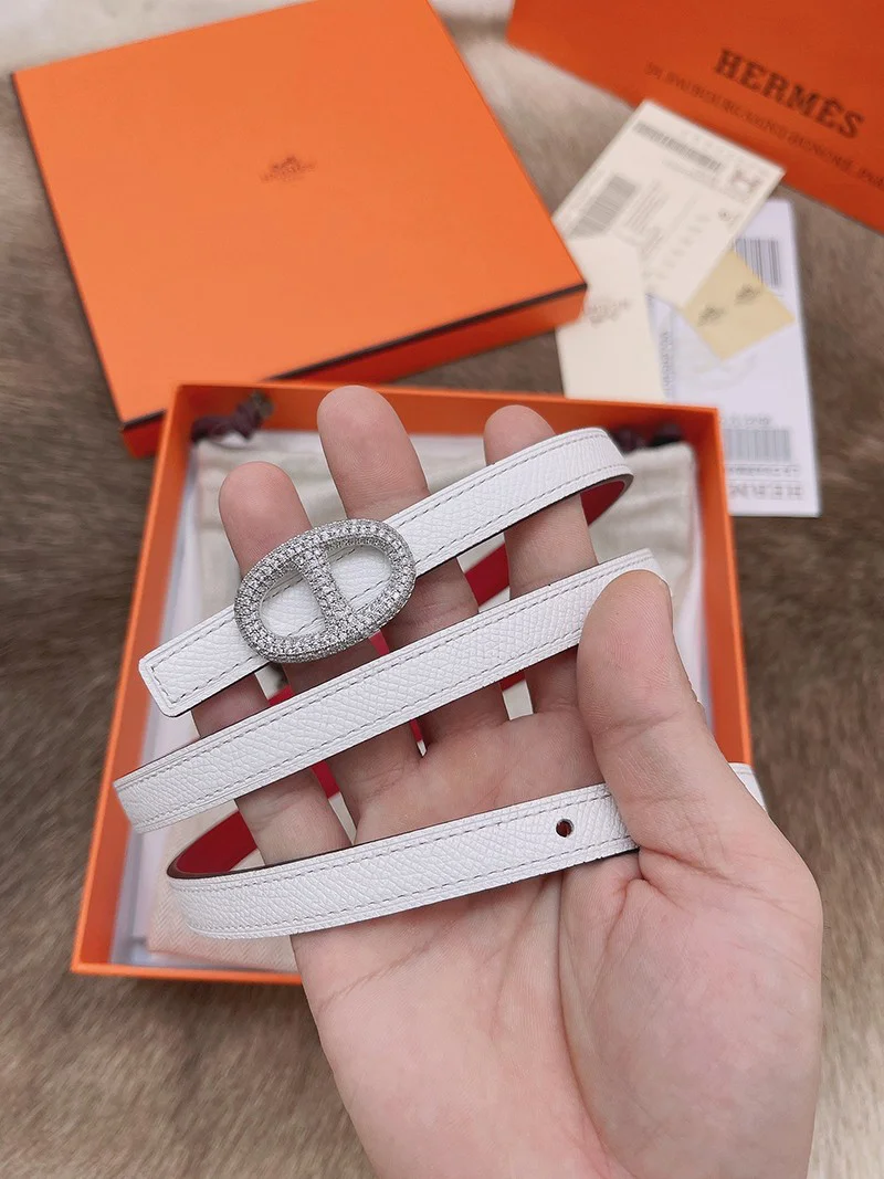 21AW新作エルメス Hベルト 偽物☆レザーベルト リバーシブル シェーヌダンクル 13 mm era25666