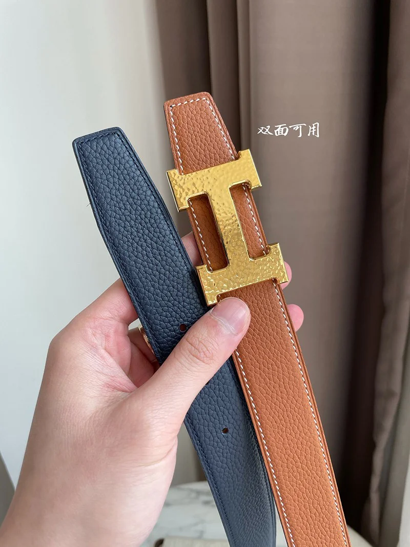 21AW新作エルメス ベルト 偽物☆ベルトバックル H オ カレ リバーシブルベルト 32mm erv93785