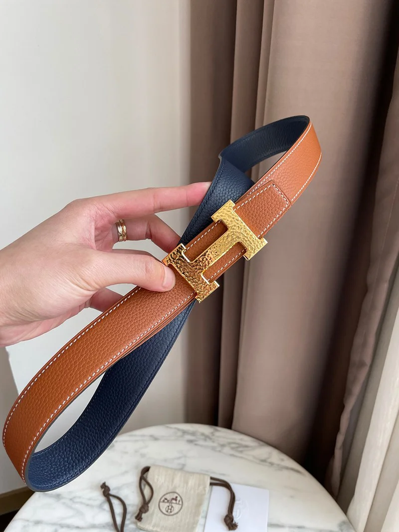21AW新作エルメス ベルト 偽物☆ベルトバックル H オ カレ リバーシブルベルト 32mm erv93785