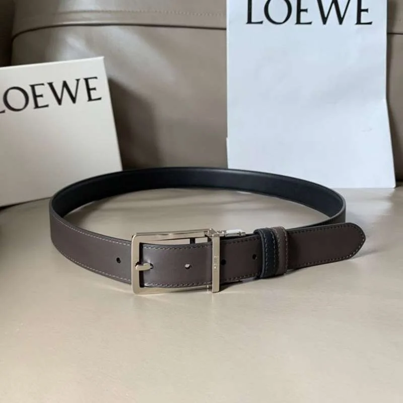 【ロエベ】カーフレザー アナグラムバックルリバーシブルベルト 送料込 loo43892