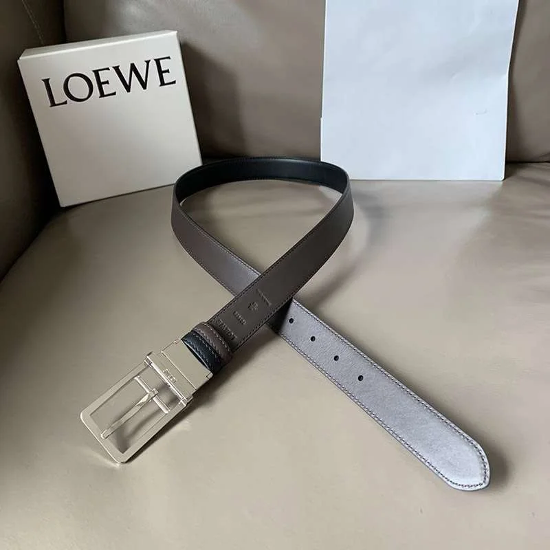 【ロエベ】カーフレザー アナグラムバックルリバーシブルベルト 送料込 loo43892