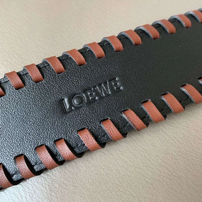【ロエベ】ブレイデッドアナグラムベルト スーパーコピー 4.0cm lok62489