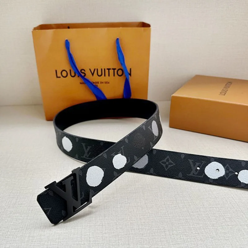 23新作 ルイヴィトン 偽物 LV イニシャル 40MM リバーシブル 草間彌生コラボ M0654U
