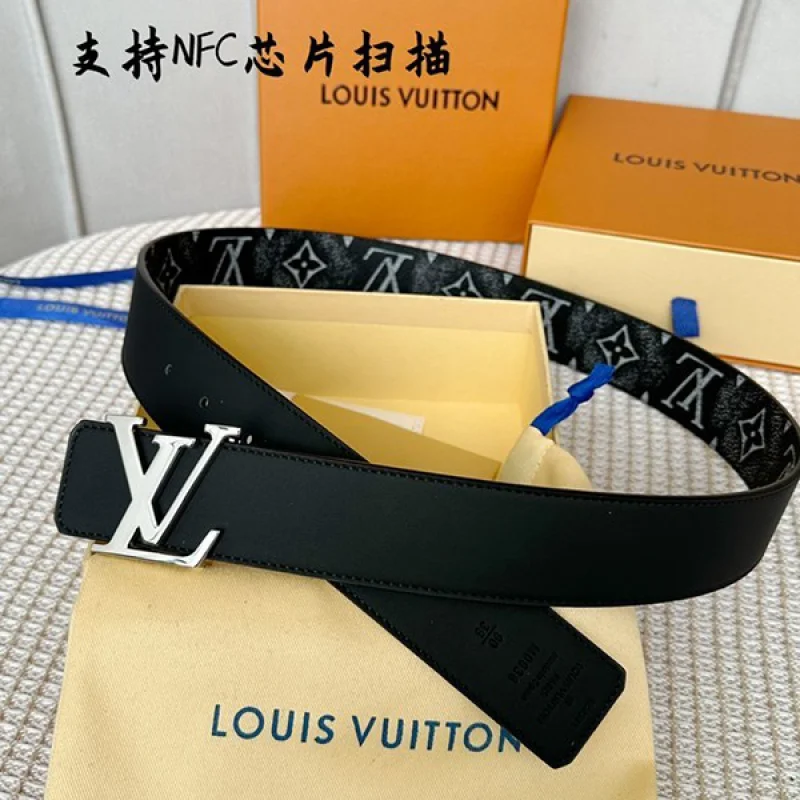 人気 ルイヴィトン ベルト 偽物 サンチュール・LVシェイプ リバーシブル トリヨン vun17656