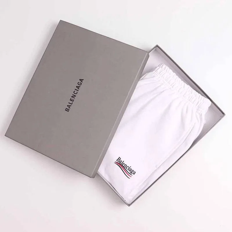 【日本未発売】バレンシアガ Political Campaign Sweat パンツ 偽物★カーリーフリース　ホワイト bai35225