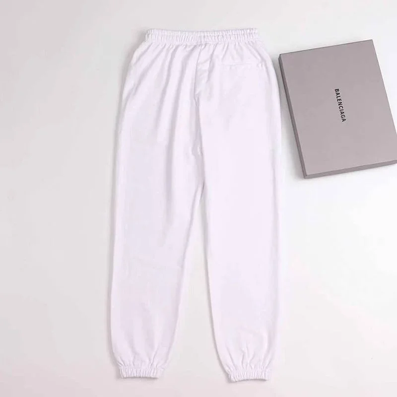 【日本未発売】バレンシアガ Political Campaign Sweat パンツ 偽物★カーリーフリース　ホワイト bai35225