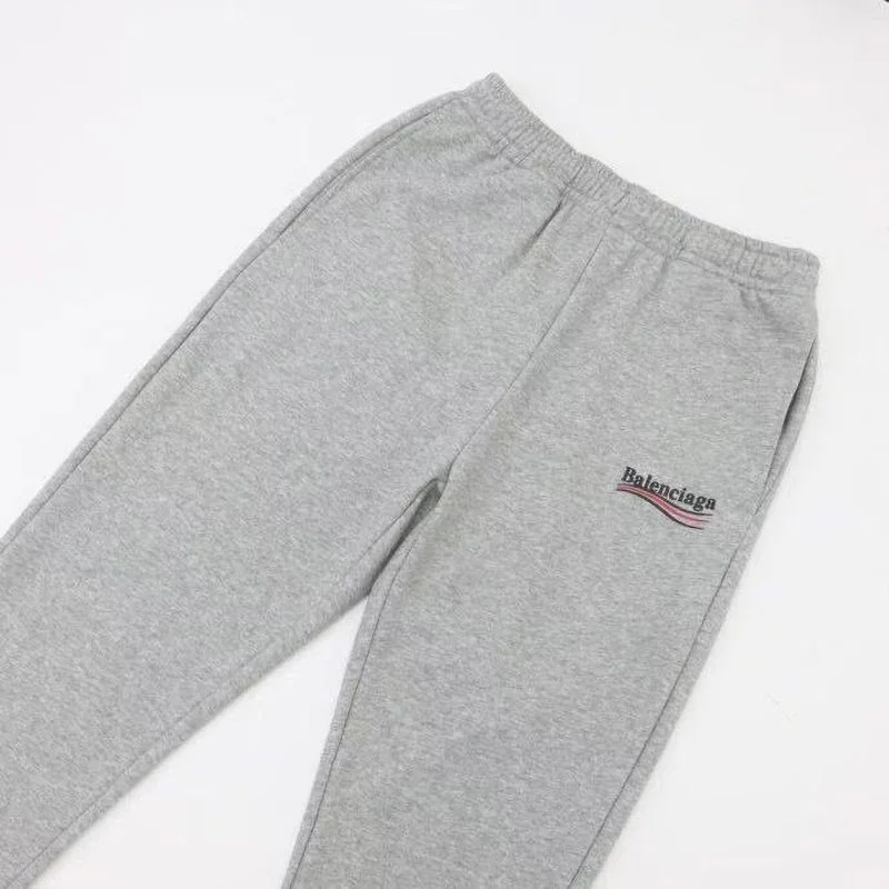 超話題!バレンシアガ 偽物 Political Campaign Sweat パンツ★カーリーフリース　グレー baq35410
