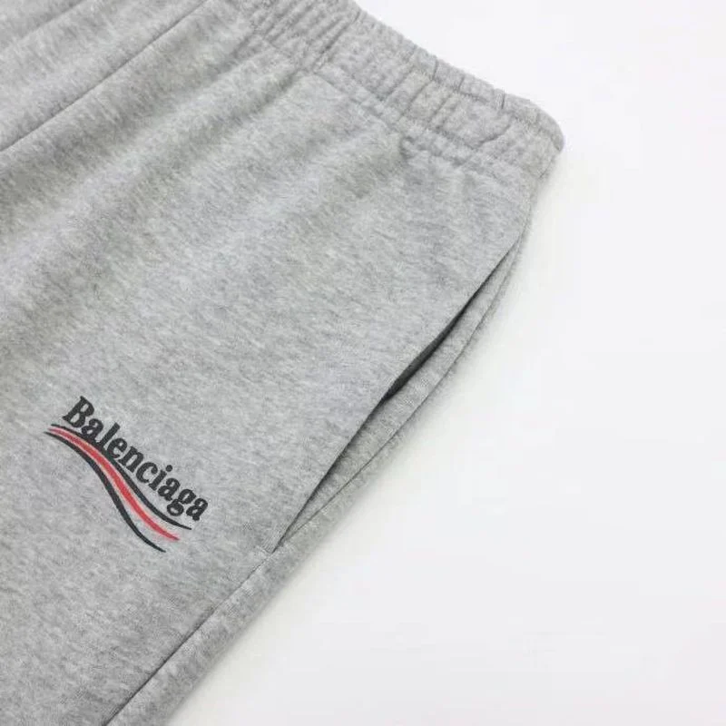 超話題!バレンシアガ 偽物 Political Campaign Sweat パンツ★カーリーフリース　グレー baq35410