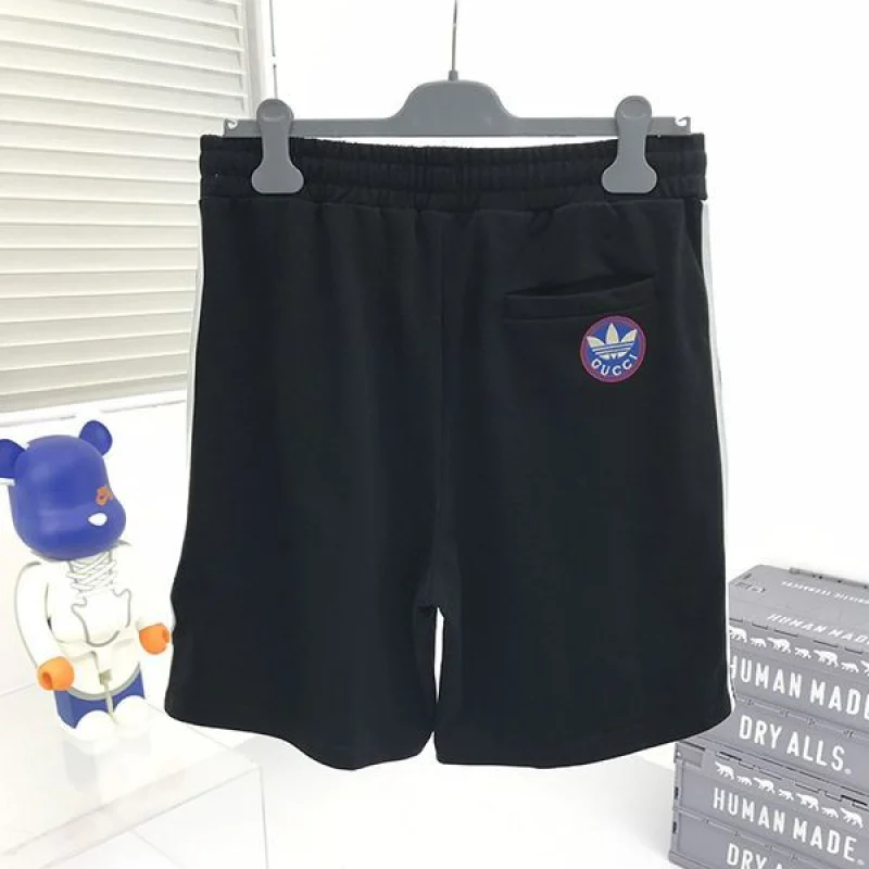 《大人気》グッチ アディダス トレフォイルグッチ刺繍ショートパンツ パロディ gud43893