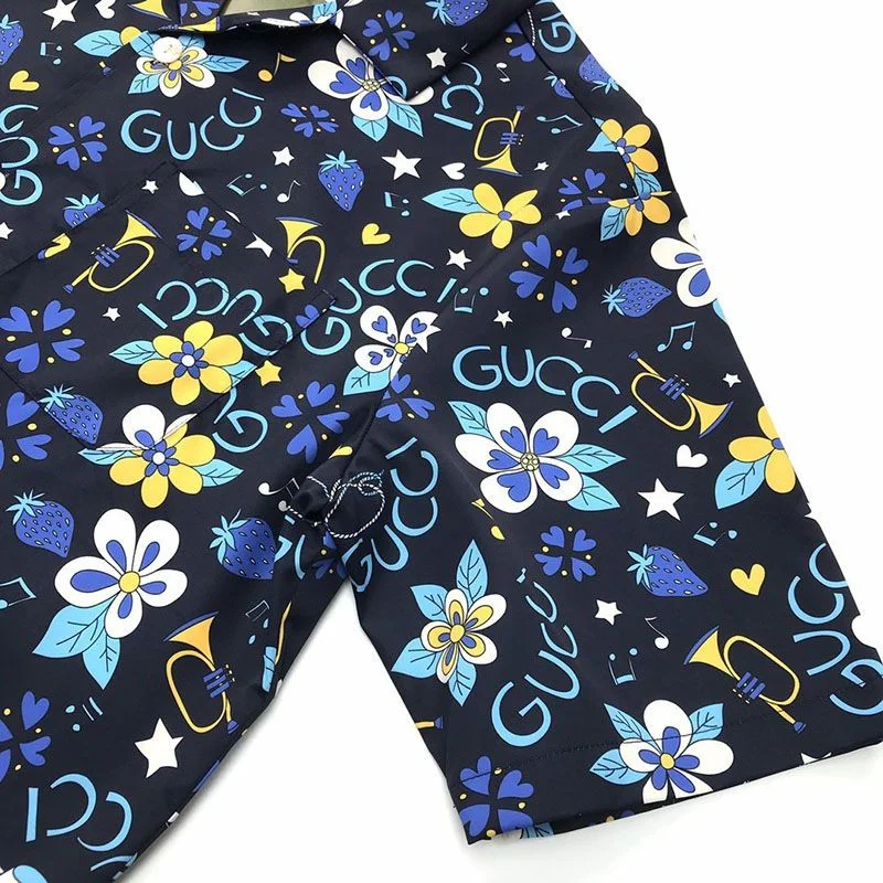 【日本未発売】グッチ ジオメトリック プリント ボウリングシャツ コピー 上下セット gur57279