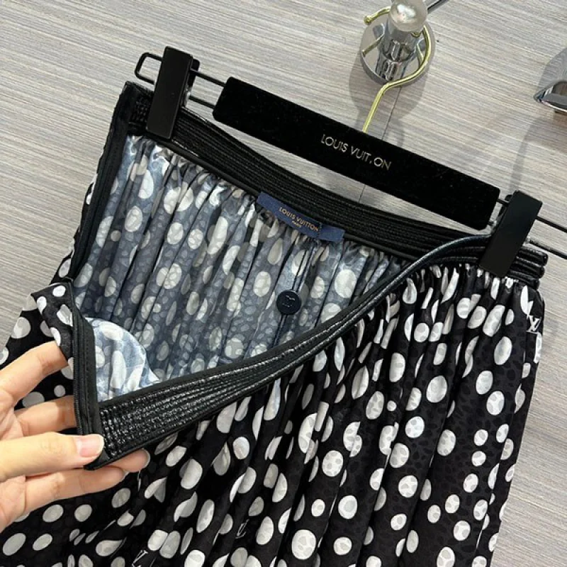 ルイヴィトン×草間彌生 偽物*インフィニティ ドット ミディスカート vuc88197
