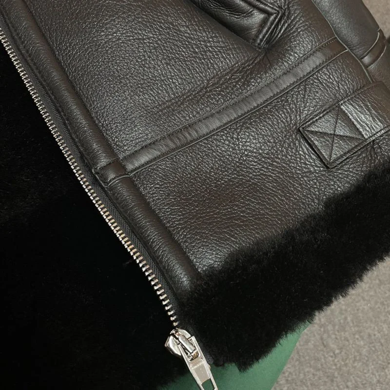 超希少!バレンシアガ Cocoon Aviator ジャケット コピー★シャイニー ラムスキン&ボンドウール ブラック 646456TKS311069