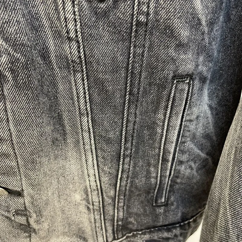 定番バレンシアガ Drip Peace Large Fit ジャケット 偽物★ストーンウォッシュ ブラックデニム 657607TBP471090