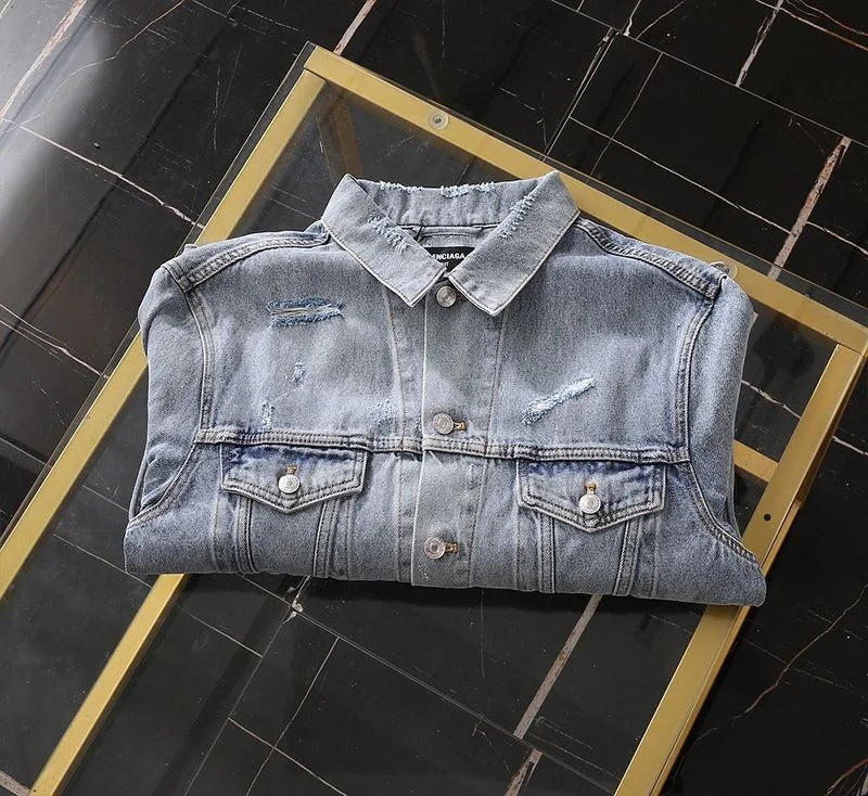 目を惹くカラーバレンシアガ Barcode Large Fit ジャケット 偽物★ライトブルーデニム 664329TBP488961