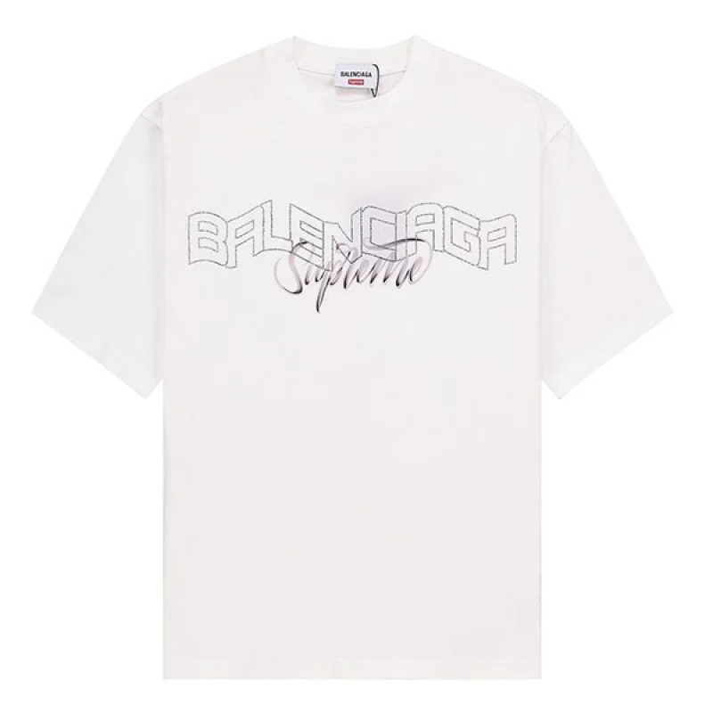 大人気!バレンシアガ シュプリーム コラボ 偽物 ロゴ Tシャツ bab15593