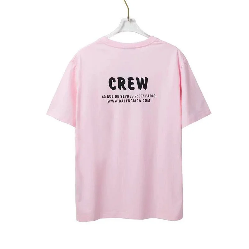 完売必至バレンシアガ CREWロゴ Tシャツ スーパーコピー ピンク bad01870