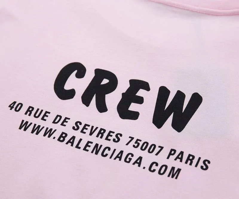 完売必至バレンシアガ CREWロゴ Tシャツ スーパーコピー ピンク bad01870