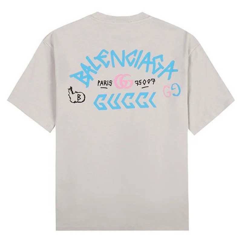 送料込 バレンシアガ x グッチ コラボ 偽物 Tシャツ baf05389
