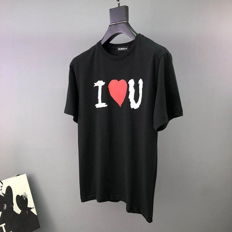 世界中で大人気♪バレンシアガ I LOVE U Tシャツ 偽物 ブラック baf87726
