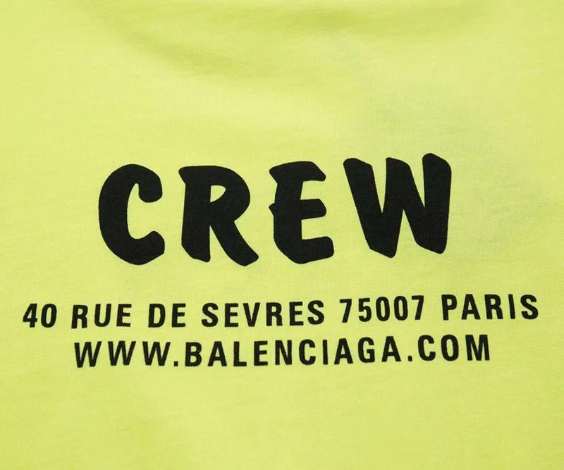 21AW新作バレンシアガ CREWロゴ Tシャツ コピー イエロー bah06821