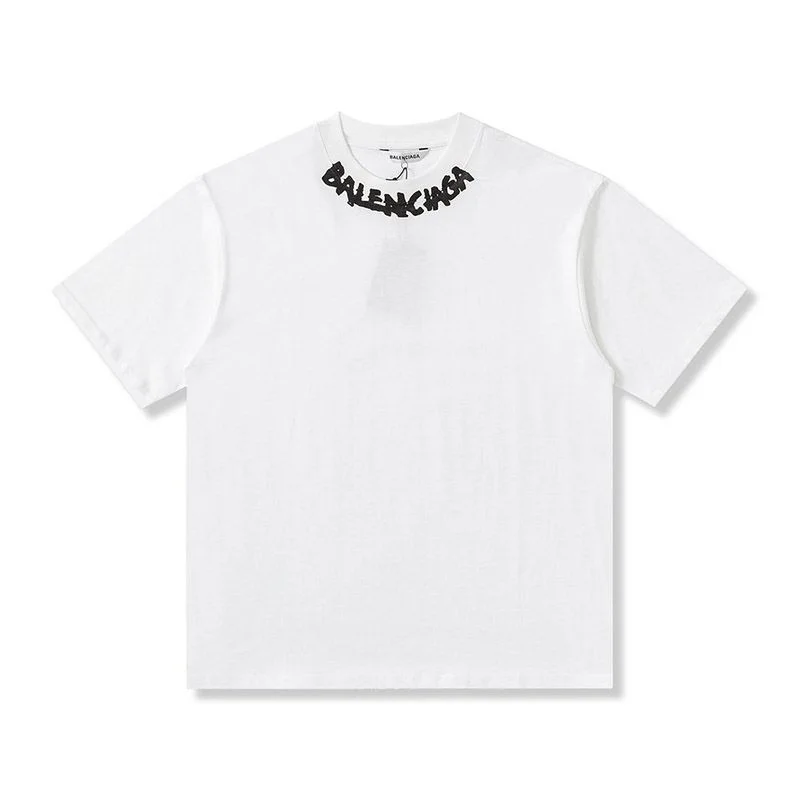 人気急上昇バレンシアガ コピー ネックラインにプリントロゴ Tシャツ baj43540