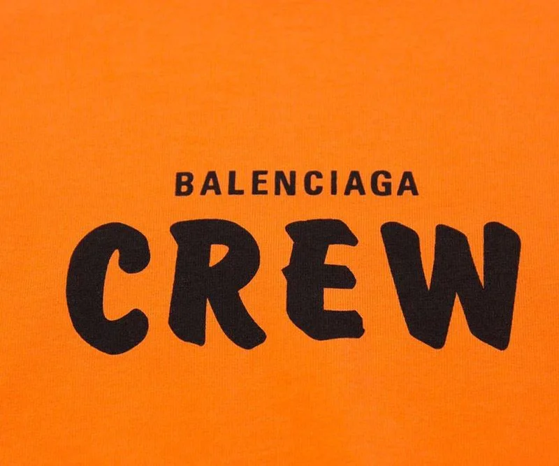 争奪戦バレンシアガ CREWロゴ Tシャツ 偽物 オレンジ baj54841