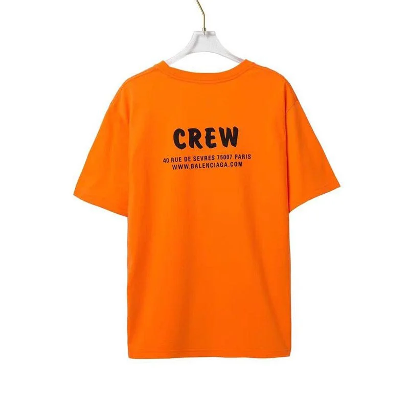 争奪戦バレンシアガ CREWロゴ Tシャツ 偽物 オレンジ baj54841