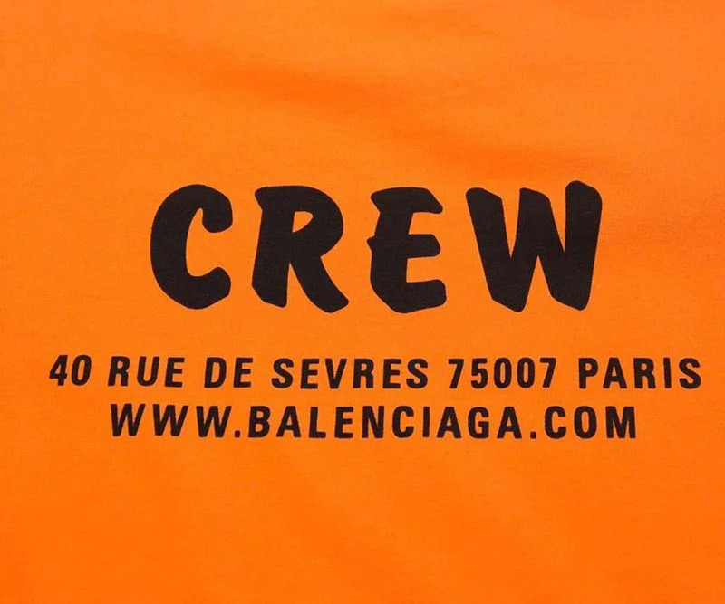 争奪戦バレンシアガ CREWロゴ Tシャツ 偽物 オレンジ baj54841