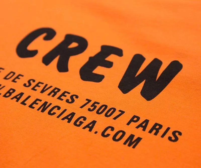 争奪戦バレンシアガ CREWロゴ Tシャツ 偽物 オレンジ baj54841