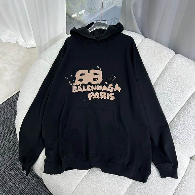 ★追跡付き発送で安心バレンシアガ コピー ミディアムフィット ロゴ フリースパーカー 3色 bak18164