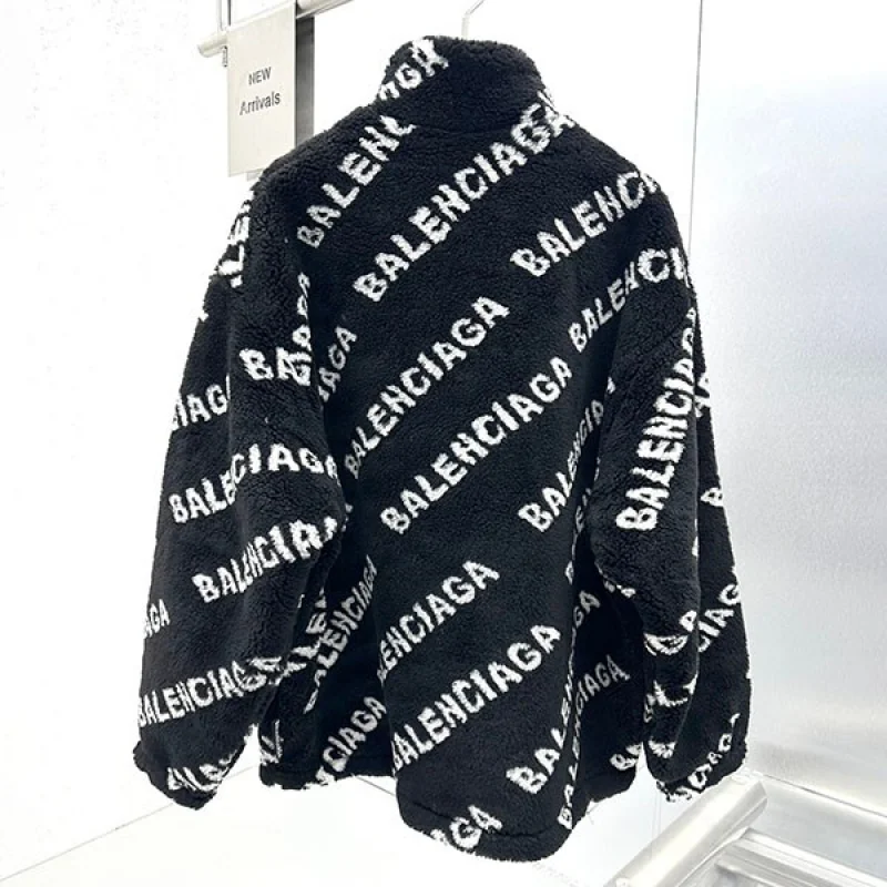 完売必至バレンシアガ ALLOVER LOGO ソフトジャケット 偽物◆ブラック◆ bak18685