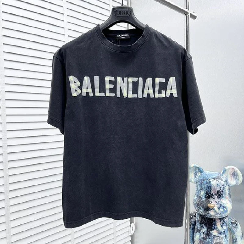 ギフトに最適バレンシアガ Tape Type Tシャツ コピー ロゴ 半袖 コットン 2色 bap73141