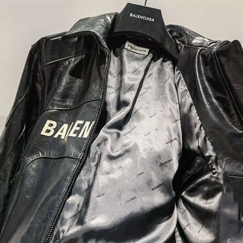 バレンシアガ ラムレザージャケット コピー ブラック baq76156