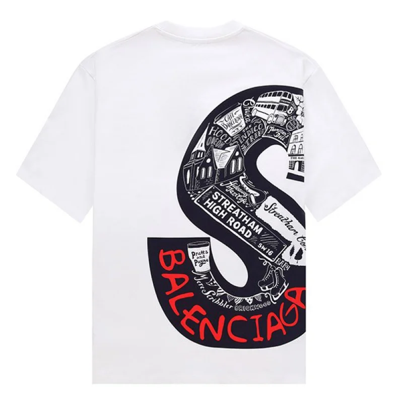 バレンシアガ シュプリーム コピー Sロゴ プリント Tシャツ bar02363