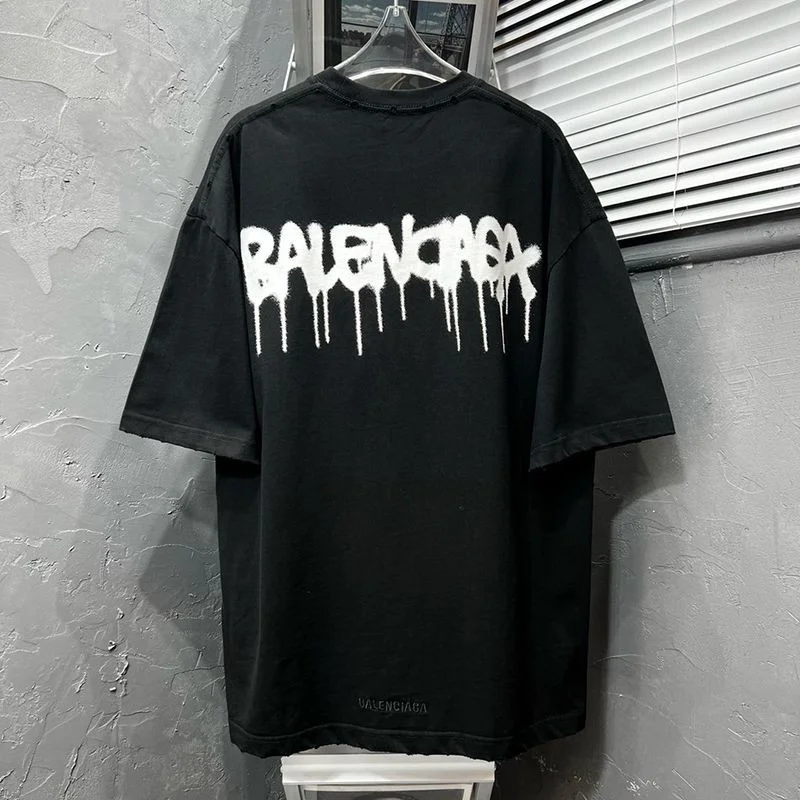 稀少【バレンシアガ】ロゴ入りコットンTシャツ 偽物 bar71153